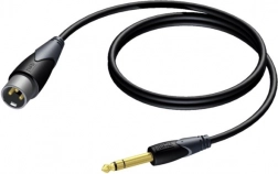 Kábel XLR mužský - 6,3 mm Jack mužský stereo 3 m