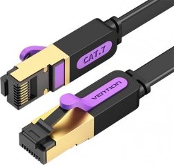 Plochý sieťový kábel UTP CAT7 Vention ICABJ RJ45 Ethernet 10Gbps 5m čierny