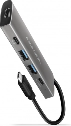 Viacportový USB hub 5v1, 10Gbps, 2x USB-A + 2x USB-C + HDMI 4K/30Hz, PD 60W