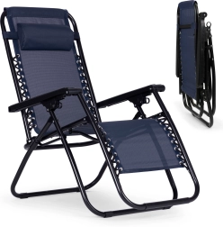 Záhradné polohovacie kreslo ZERO GRAVITY ModernHome – tmavomodré