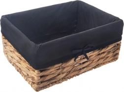 Prírodný úložný košík s textilnou vložkou 36,5 × 25 × 15,5 cm