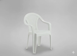Záhradné kreslo s podrúčkami, biele 56 × 42 × 78 cm