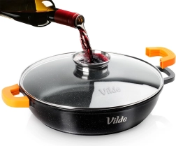 Hlboká žulová panvica so sklenenou pokrievkou TERRUNA AROMA 32 cm, 4,7 l