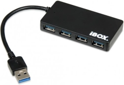 USB hub 3.0, 4 porty, slim, čierny