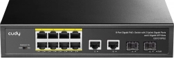 8-portový gigabitový PoE+ switch s 2 uplinkovými portami a 2 SFP slotmi, 120 W
