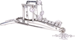 Dekoratívna spona do vlasov so striebornými perličkami