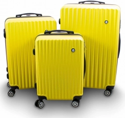 Sada cestovných kufrov BARUT – žltá, škrupinové kufre na kolieskach