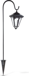 Solárna LED lampa na zapichnutie 80 cm čierna so studeným bielym svetlom