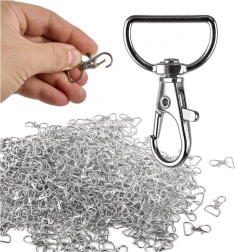 Kovové otočné karabínky rybka 3,7 × 2 cm, strieborné – 500 ks