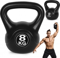 Kettlebell 8 kg ModernHome – plastový činkoguľa na posilňovanie a rehabilitáciu