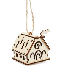 Kúzlo dreva malý domček s vlnkami