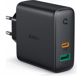 Sieťová nabíjačka Aukey s 2 USB portmi a funkciou Power Delivery 30W