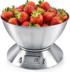 Nerezová kuchynská váha s miskou 5 kg, 2,2 l