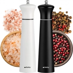 Súprava ručných mlynčekov na soľ a korenie RUHHY, keramický mechanizmus, 22 cm