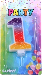 Párty sviečka číslo 1 s hviezdami