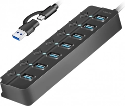 USB Hub LogiLink 7-Port USB 3.2 Gen 1 čierny