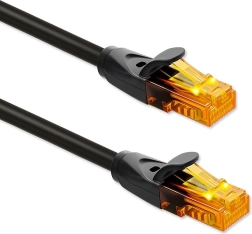 Sieťový kábel UTP Cat6 30 m s konektormi RJ‑45, pozlátené piny, 1 Gb/s, čierny