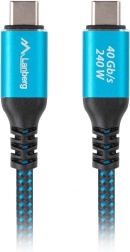 USB‑C kábel USB4 0,5 m, 240 W, 8K 60 Hz – čierno‑modrý