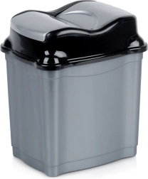 Plastový odpadkový kôš 5 l so sklopným vekom, sivý