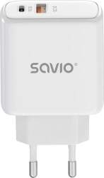 Sieťová nabíjačka 20 W SAVIO LA-12 s USB-C PD a USB-A QC