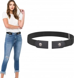 Elastický opasok bez pracky do nohavíc, nastaviteľný, čierny