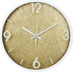 Nástenné hodiny zlaté a biele 29,5 cm