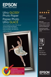 Fotografický papier Ultra Glossy A4, 300 g/m², 15 listov