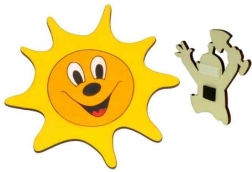 Dodo drevená dekoračná magnetka slniečko