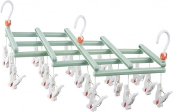 Skladací závesný sušiak s kolíčkami, 19 kolíčkov, zelený