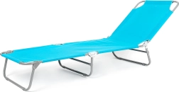 Ležadlo SUNBAY svetlomodré kovové 186 × 53 × 24 cm, nosnosť 100 kg