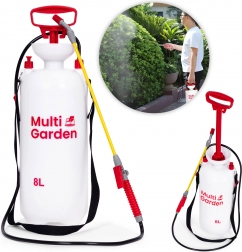 Tlakový záhradný postrekovač 8 l MULTIGARDEN s dlhou lancou a piestovým čerpadlom