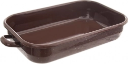 Smaltovaný obdĺžnikový pekáč Brown 2,2 l, 34 × 18,5 × 6,5 cm