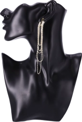 Dlhé zlaté náušnice s retiazkami