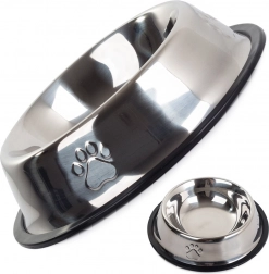 Nerezová miska pre psy a mačky s protišmykovou gumou 150 ml