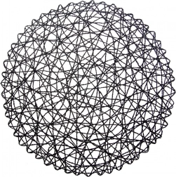 Papierová okrúhla stolová podložka čierna 35 cm