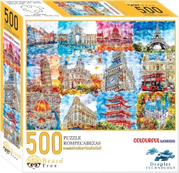 Puzzle Pamiatky vo farbách Brain Tree 500 dielikov