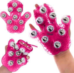 Masážna rukavica s kovovými guľôčkami 360° proti celulitíde