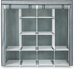 Textilná skriňa na oblečenie XXL sivá