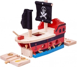 Pirátska galéra Bigjigs Rail