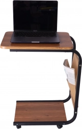 Pojazdný konferenčný stolík / Bočný konferenčný stolík na kolieskach - tmavá farba