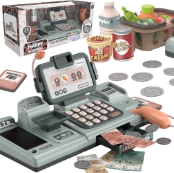 Detská pokladňa s váhou, skenerom a košíkom pre hru na obchod