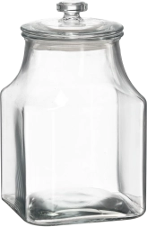 Sklenená hranatá dóza s vekom 3,3 l