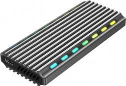 USB 3.1 puzdro pre disk M.2 NVMe s LED osvetlením