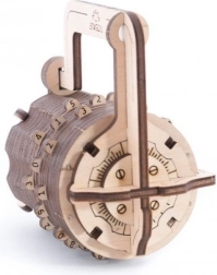 Ugears 3D puzzle číselný zámok – mechanická skladačka z dreva