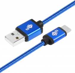 Modrý kábel USB–USB‑C 1,5 m s opletením