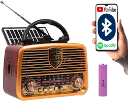 Prenosné analógové rádio RA10 AM/FM so solárnym nabíjaním a Bluetooth