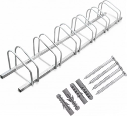 Stojan na bicykle pre 6 bicyklov – nástenný aj podlahový, práškovo lakovaný, odolný IP44