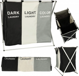 Trojkomorový kôš na bielizeň s organizérom 135 l