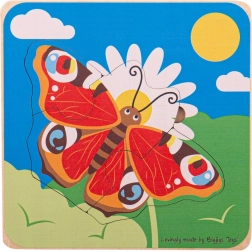 Bigjigs Toys vkladacie puzzle životné cykly – Motýľ