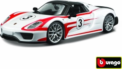 Kovový model auta 1:24 Porsche 918 Weissach – biela